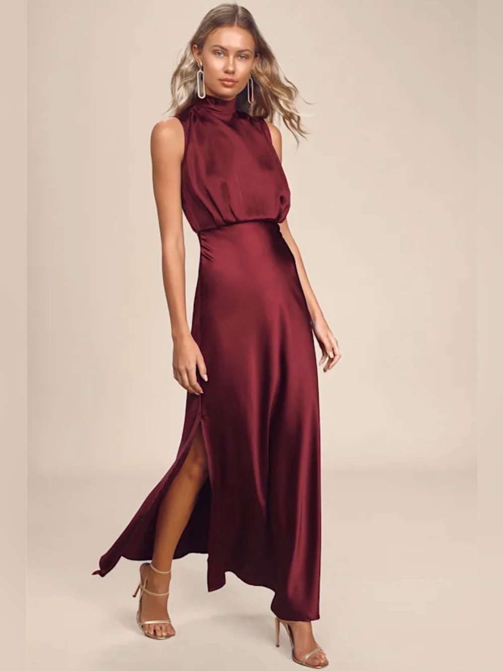 Lulu's Burgundy Maxi Dress